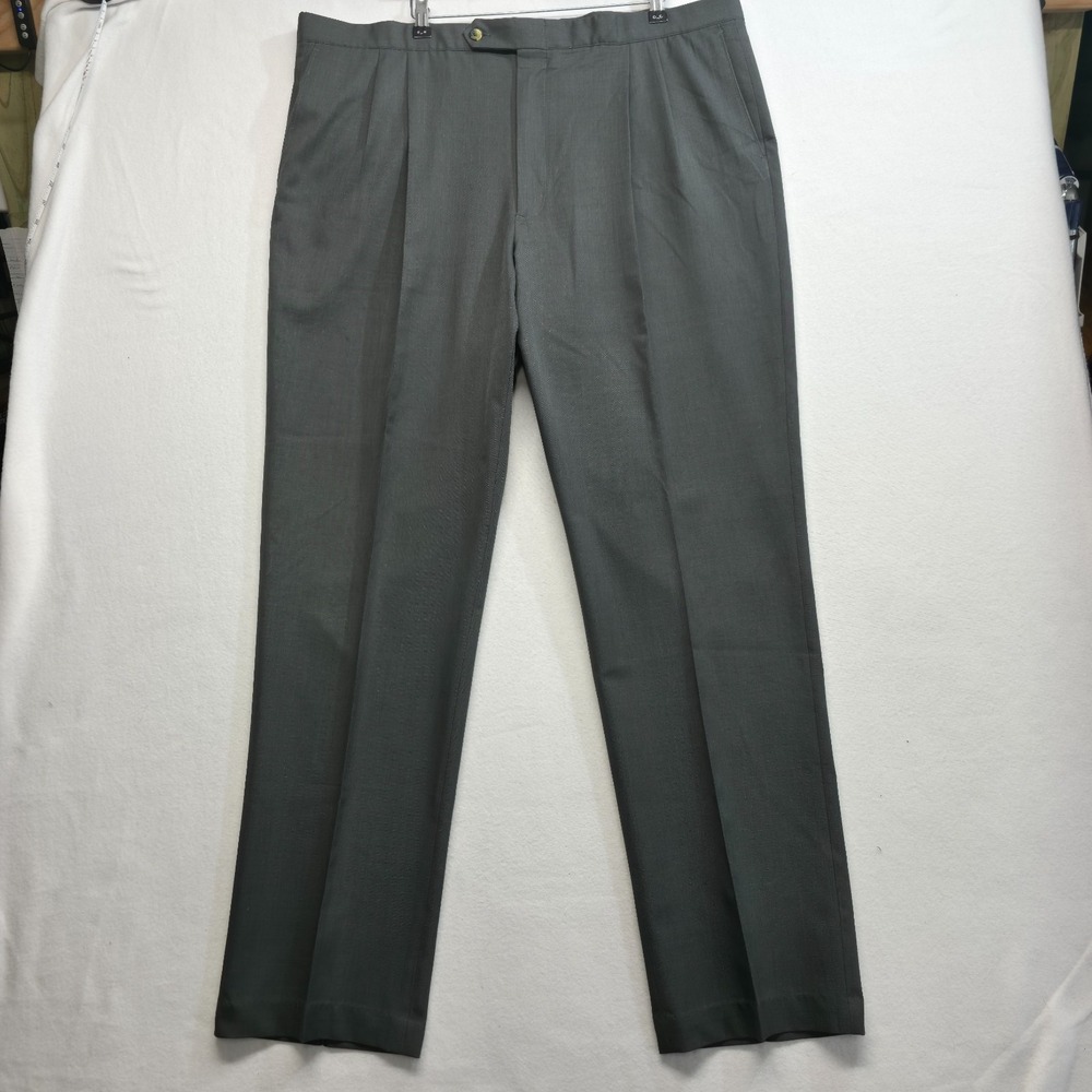 Sansabelt‎ Men's Gray Pleated Dress Slacks Size 42X34.5
